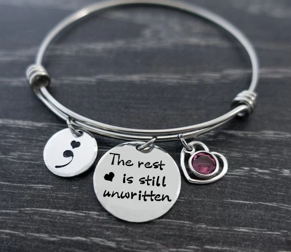 Модный регулируемый браслет остальное по-прежнему неписаное самоубийц Semicolon