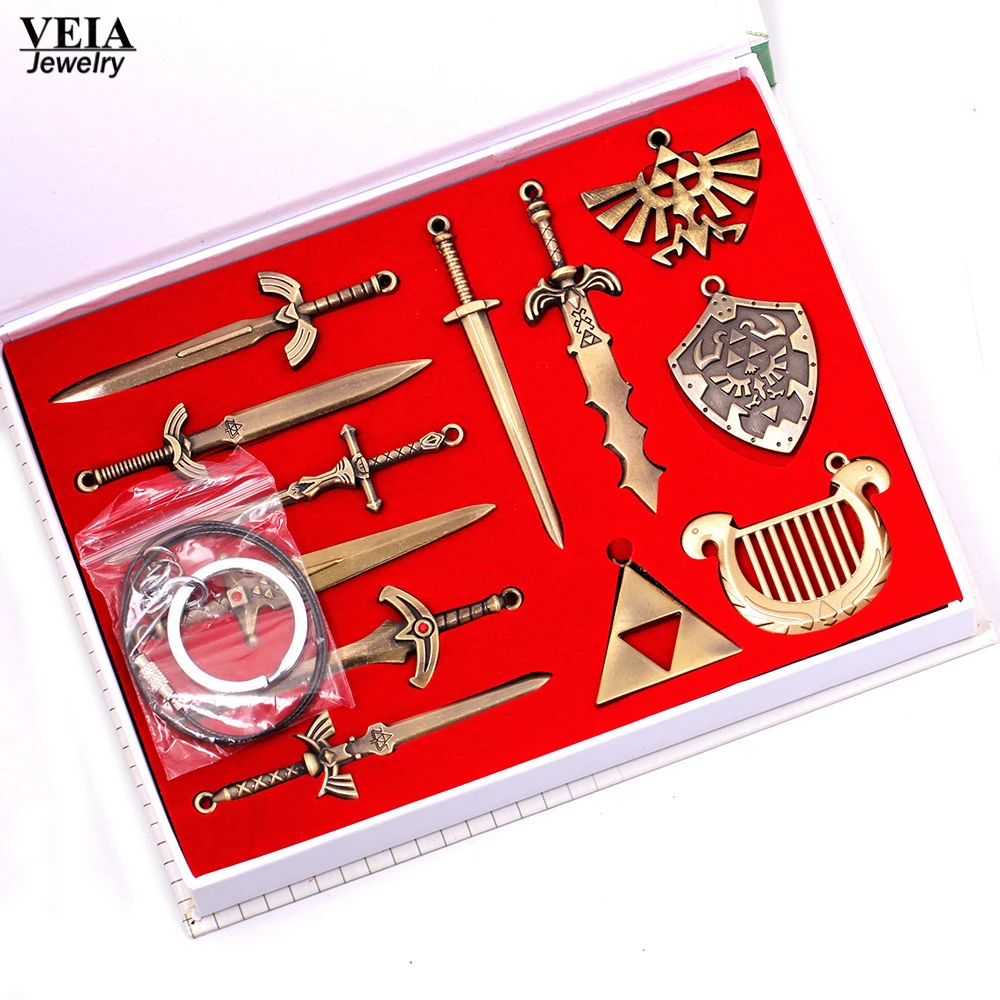 2017 Аниме Легенда о Зельде щит скайворд меч лезвие Оружие Металлические Подвески