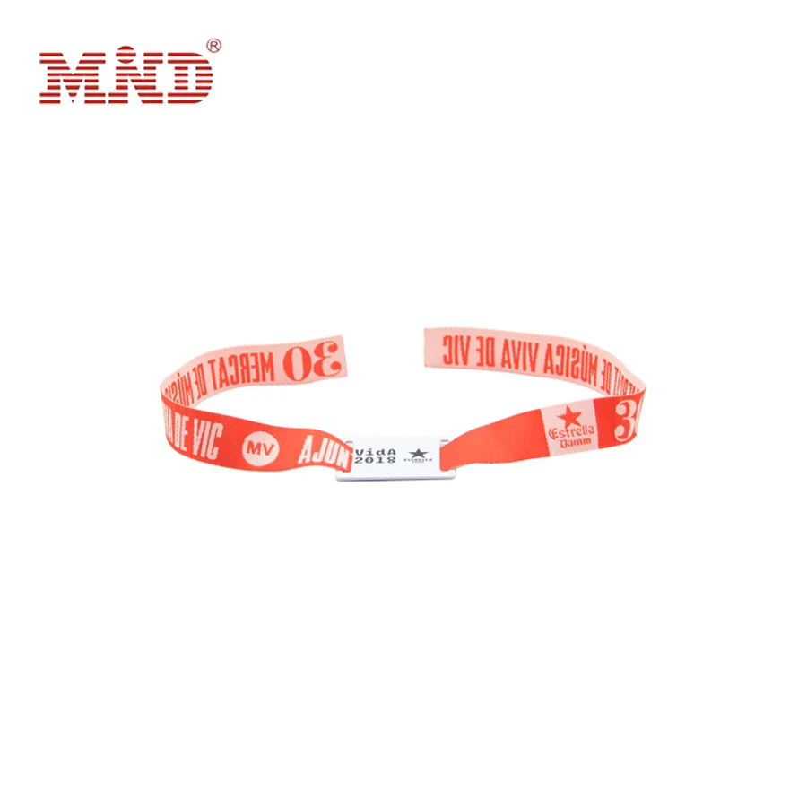 Cheap Custom Festival 13.56mhz RFID Woven Fabric Wristband for Events  factory outlet