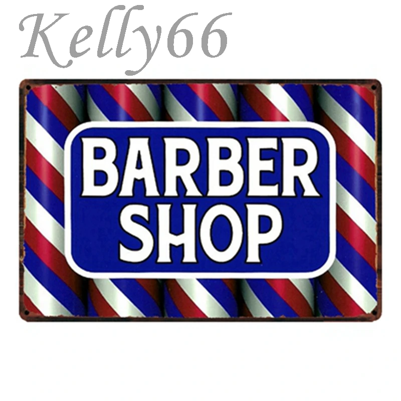 

[ Kelly66 ] Barber Shop Metal Sign Tin Poster Home Decor Bar Wall Art Painting 20*30 CM Size y-1463