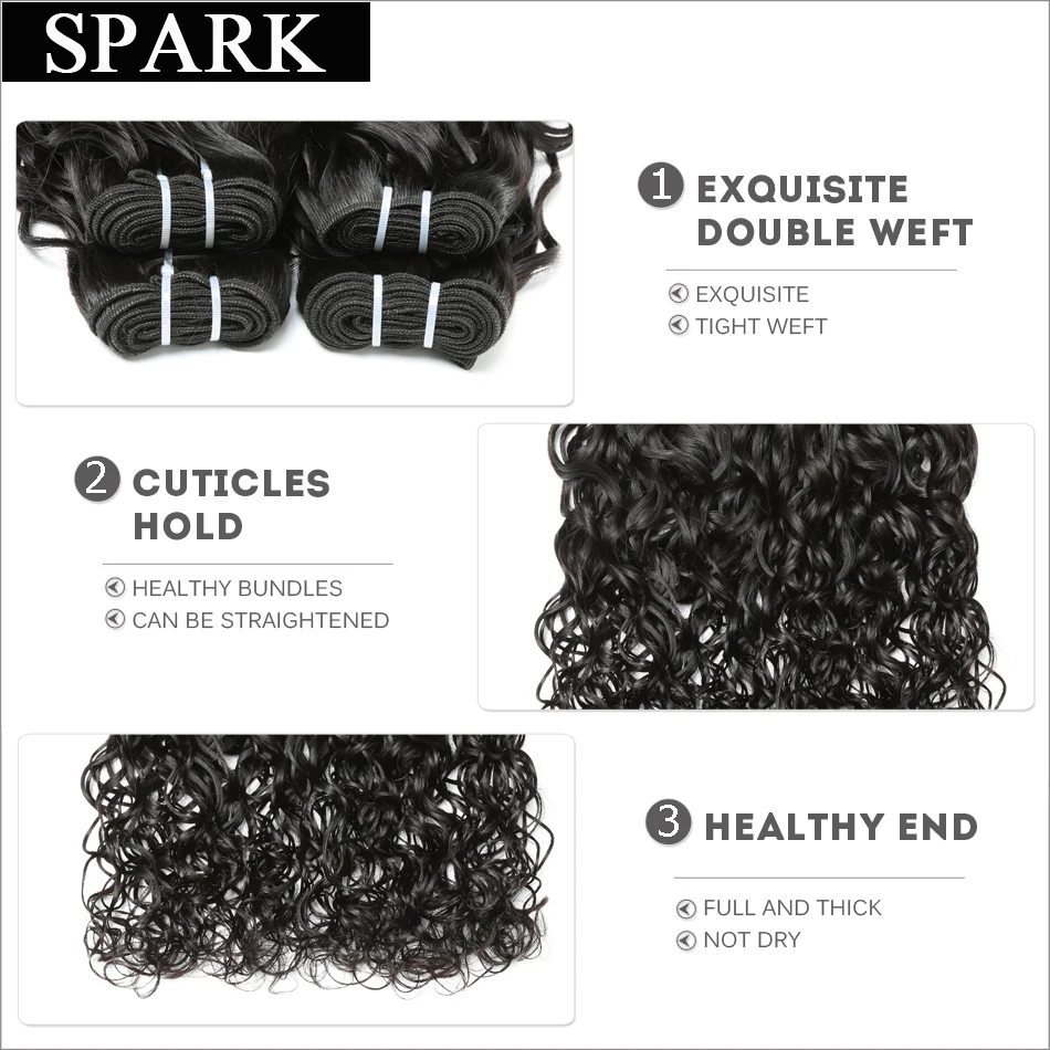 Spark Hair бразильская холодная завивка может купить 3 или 4 шт человеческие волосы переплетения пучки натурального цвета "-26 remy волосы для наращивания не линяет