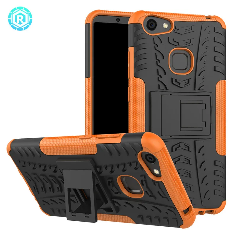 R For Vivo V7 Plus Case Silicone+PC Armor Shockproof Stand Hard Cover 5.99 inch phone case |