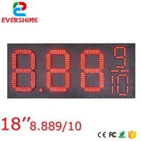18 red 7 segment oil and gas fueldiesel 8 88910 digital numbers led gasoilpetrol station price display sign board screen
