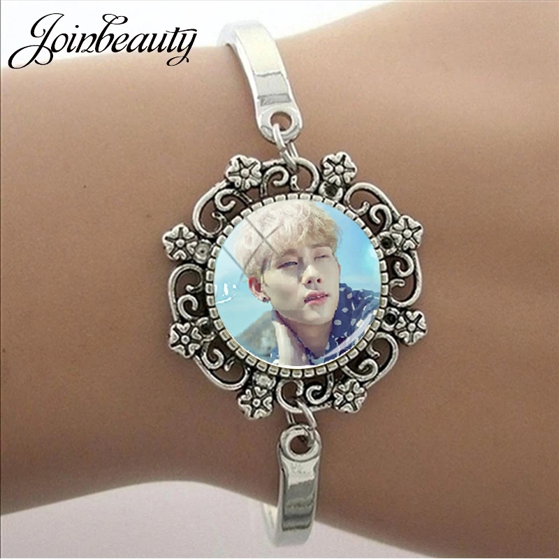 JOINBEAUTY K-pop Singer монста х членов кружевное платье с принтом браслет Стекло Круглый