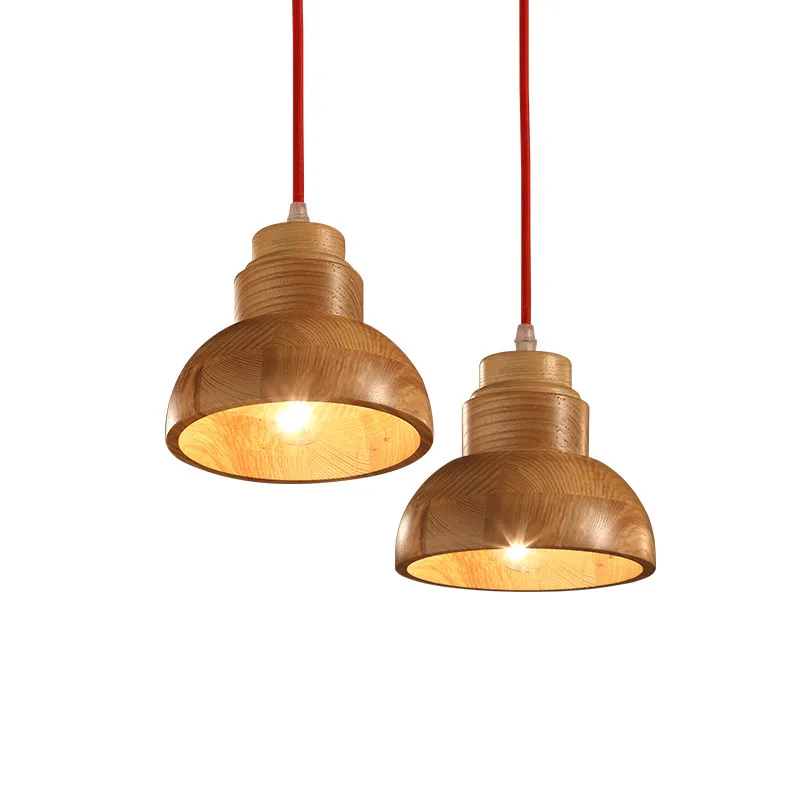 

Nordic LED E27 Cafe Lighting Solid Wood Bar Craft Fixtures Restaurant Hanging Lights Bedroom Pendant Light Free Shipping