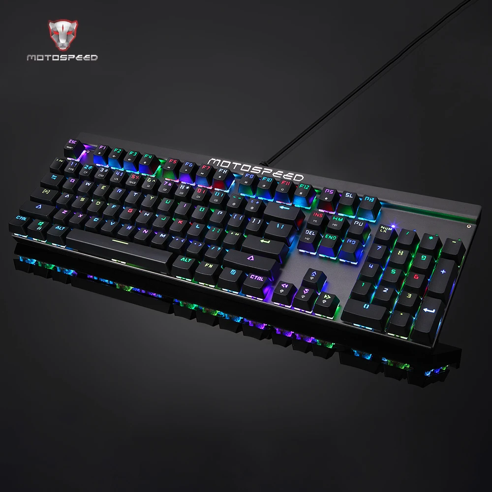 Motospeed CK103 104 клавиши NKRO USB Проводная RGB подсветка Механическая игровая клавиатура