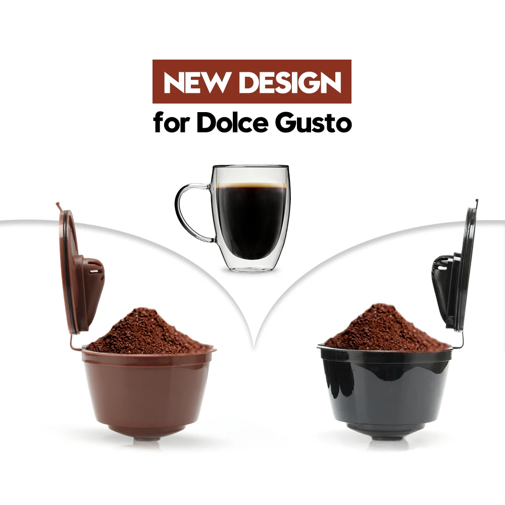 

For Nescafe Dolce Gusto Coffee Filters Capsule Pod Reusable Refillable Dolci Gusto Coffee Tea Dripper Cup Baskets Spoon Brush