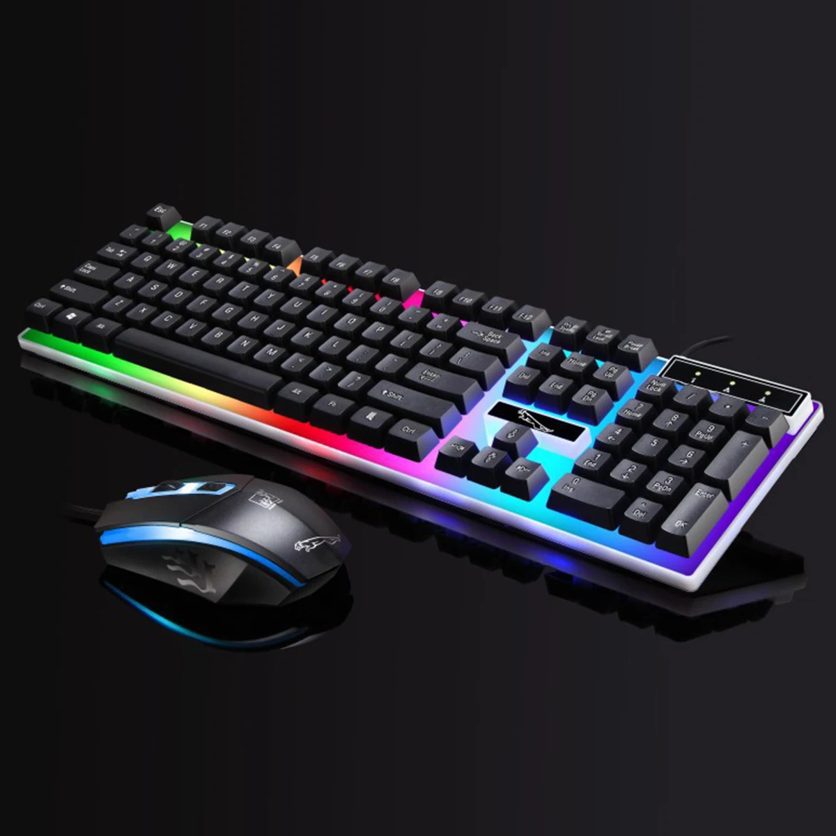 SOONHUA Проводная клавиатура мышь набор LED USB компьютерная игровая механическая
