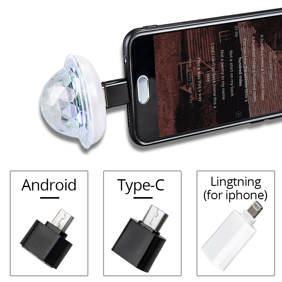 FOXCNSUN светодиодный Автомобильный USB атмосферный свет бар DJ RGB мини красочная