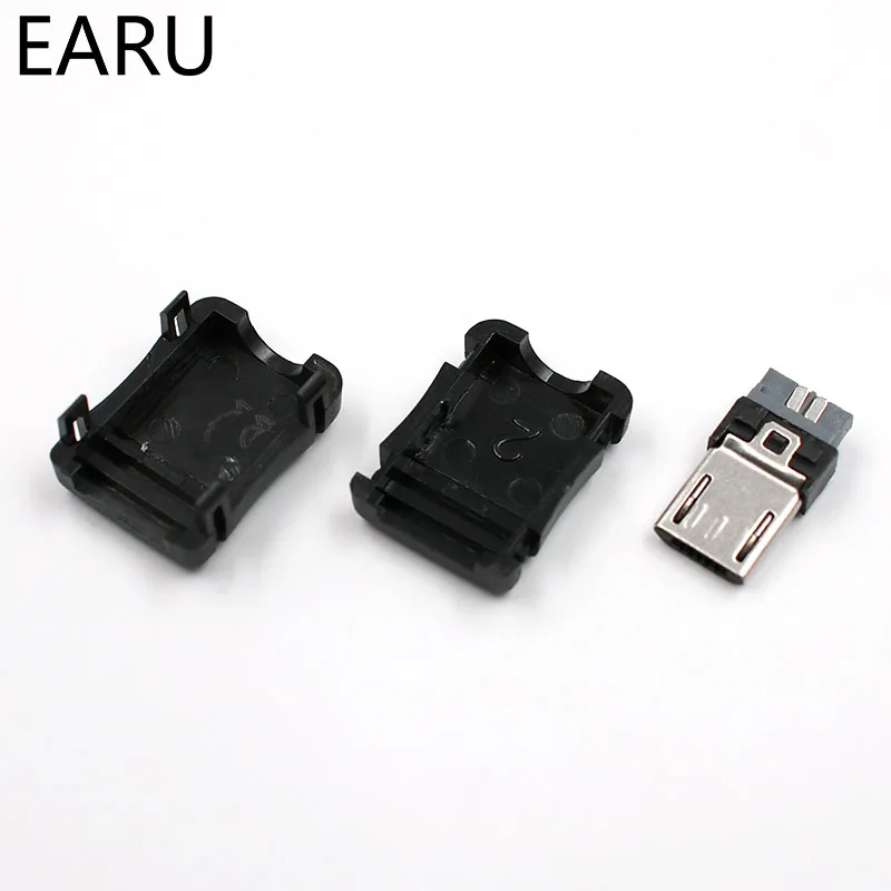 10 шт. штекер Micro USB 5 Pin T Port с пластиковой крышкой для DIY Прямая поставка адаптер