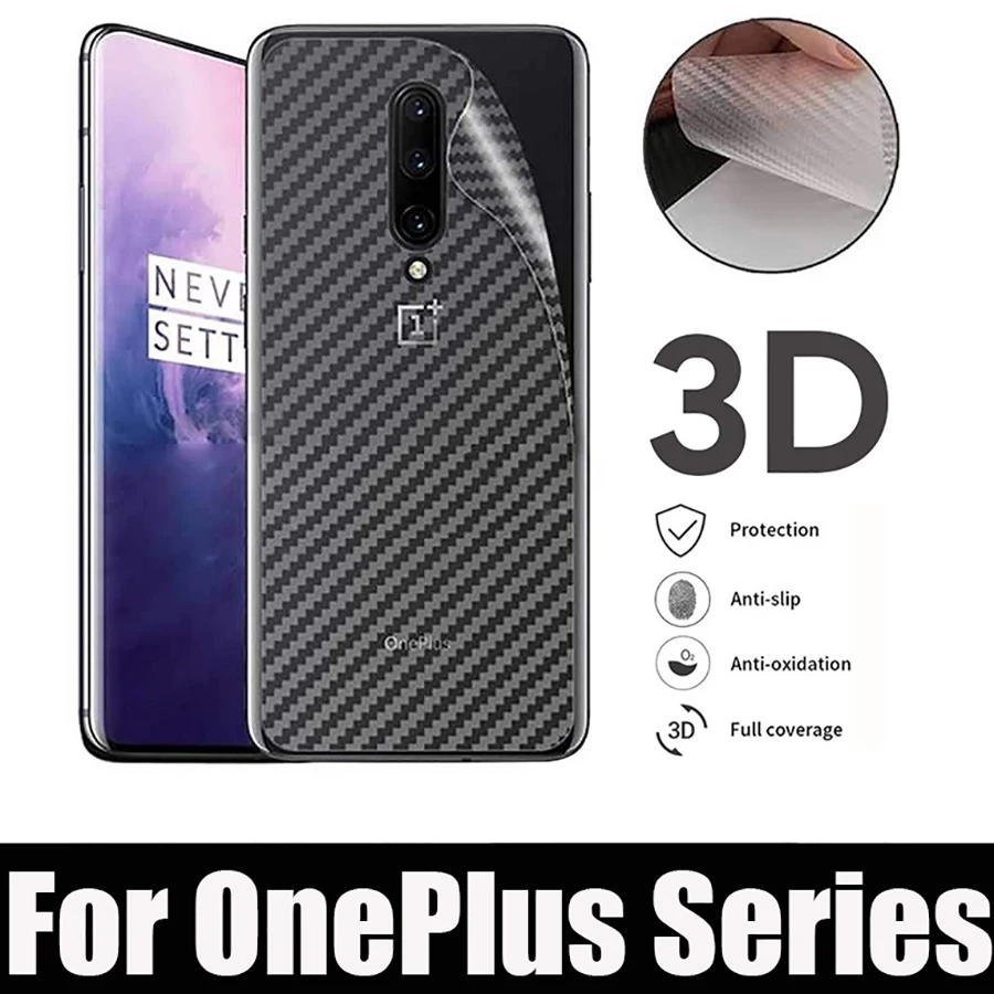 5 шт./лот углеродное волокно для OnePlus 7 6T McLaren 5T 3T 6 3 задняя наклейка с защитой экрана