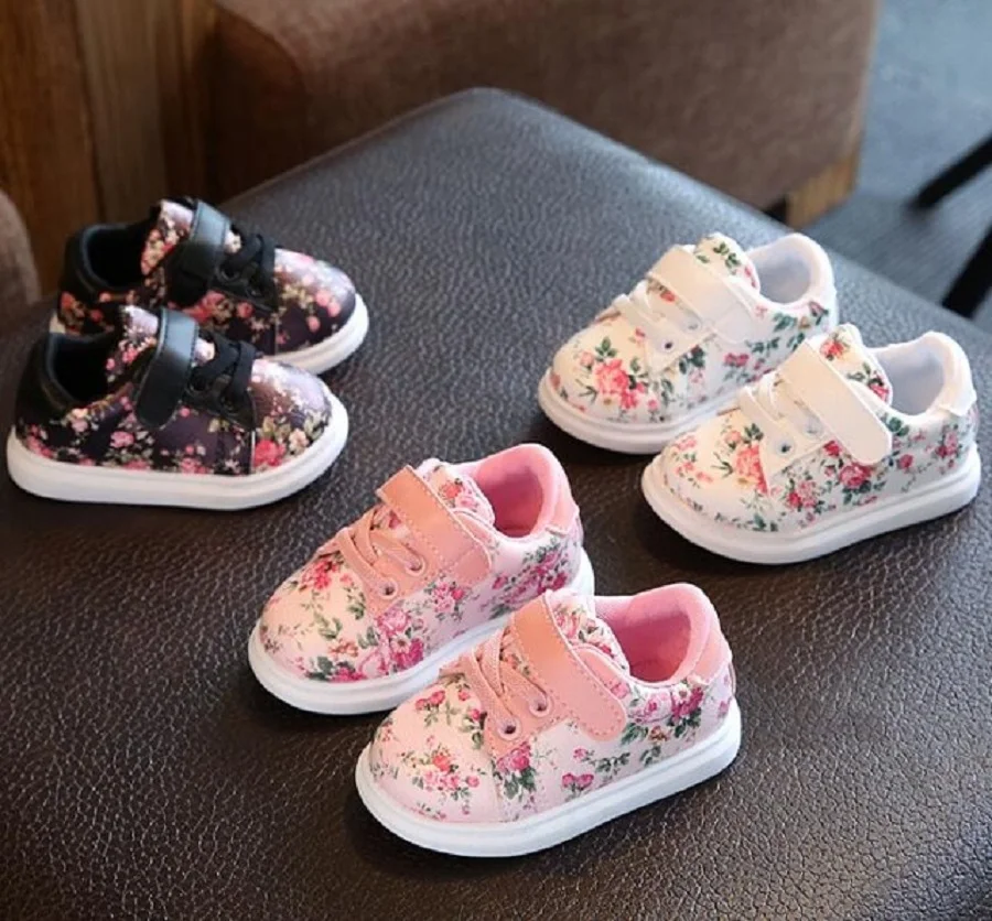 Cute baby girl shoes Princess Flower printing sneaker Causal kids children soft Moccasins Toddler walker boot | Детская одежда и