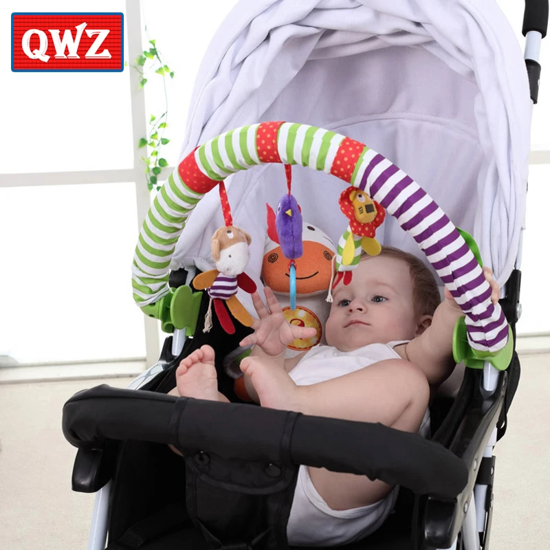 QWZ 1 шт. Детские Висячие синий слон и розовый кролик музыкальная игрушка кровать и коляска игрушка детская погремушка подарки