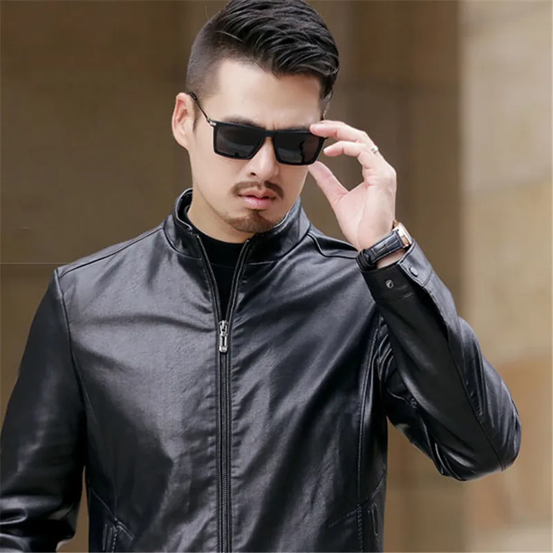 Мужская M 4XL кожаная куртка весна осень 2019 новая мужская модная классическая
