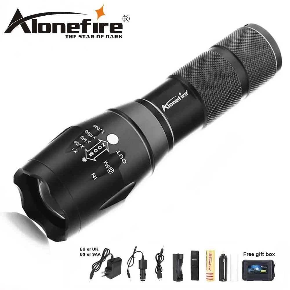 Фонарик Alonefire E17 8000LM T6 L2 V6 светодиодный тактический ультра яркий масштабируемый AAA