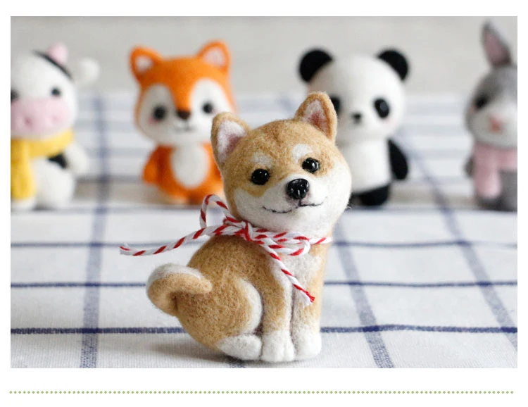 Подлинный DIY щенок корги Шиба ину Французский бульдог такса ручной работы войлочная шерсть маленький питомец Мягкие плюшевые игрушки подарок