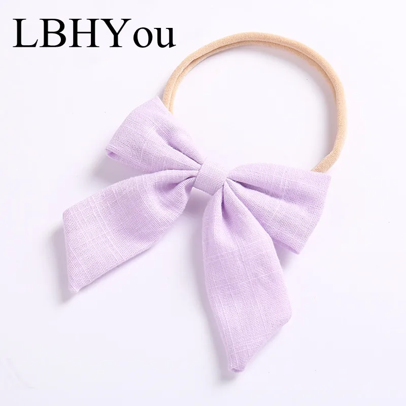 

Soild Knotbows Cotton Linen Nylon Headbands,One Size Fit Most Baby Girls Knot Bows Soft Nylon Hairbands,Soft Cotton Head Bands