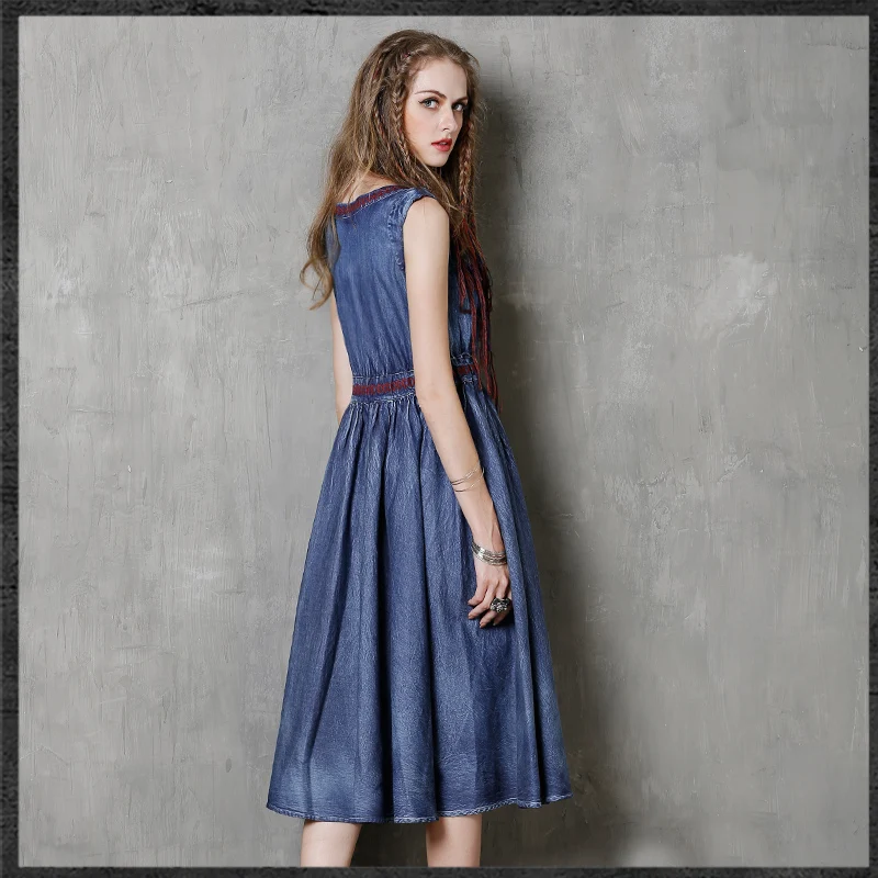 Женское приталенное платье в стиле ретро Ковбойское винтажное с широкой юбкой