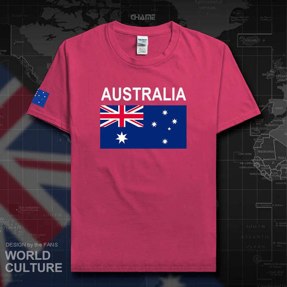 Австралийская футболка Мужская Aussie хлопковая Футболка из джерси уличная одежда