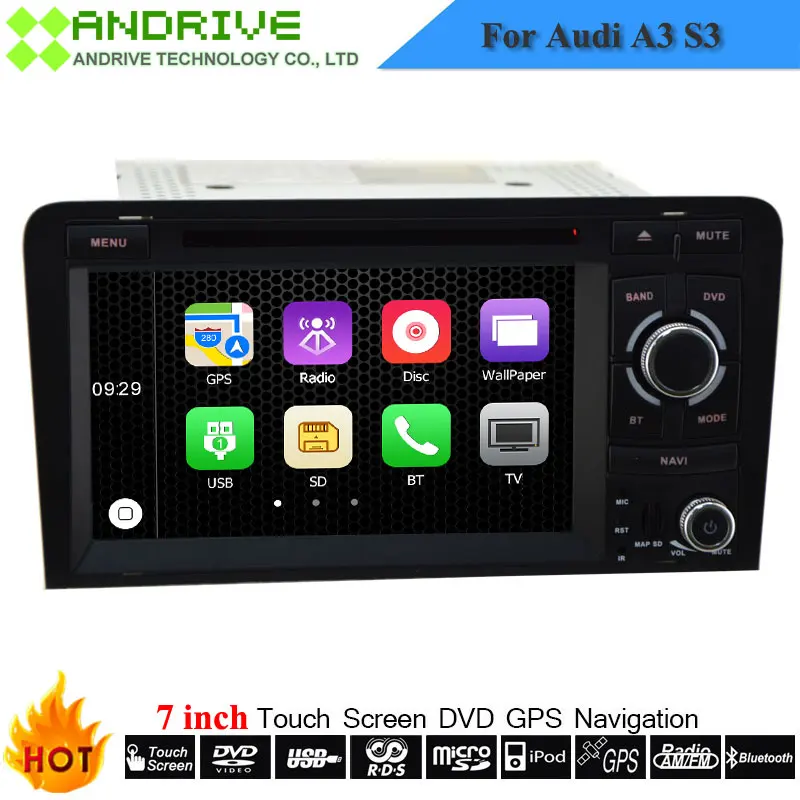 2 Din 7 дюймовый автомобильный DVD плеер для Audi A3 S3 2003 2012 с can шиной радио GPS Φ 1080P