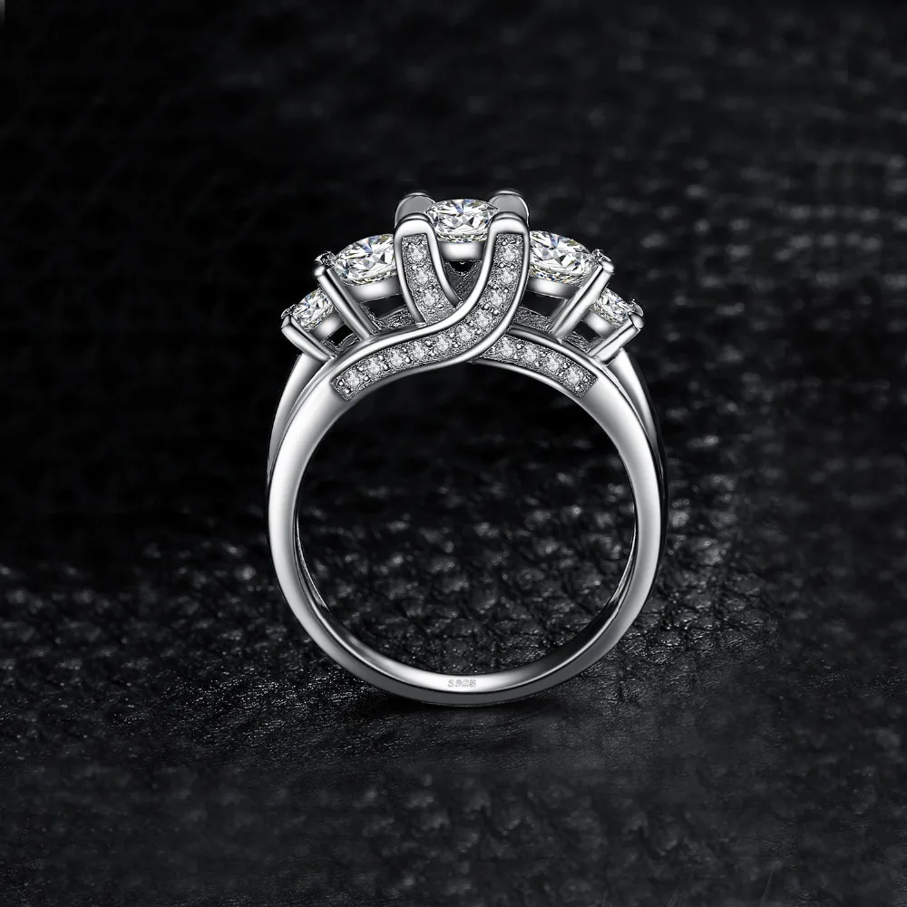 JewelryPalace Винтаж 3 камня 2.8ct кубического циркония свадебные Обручение кольцо