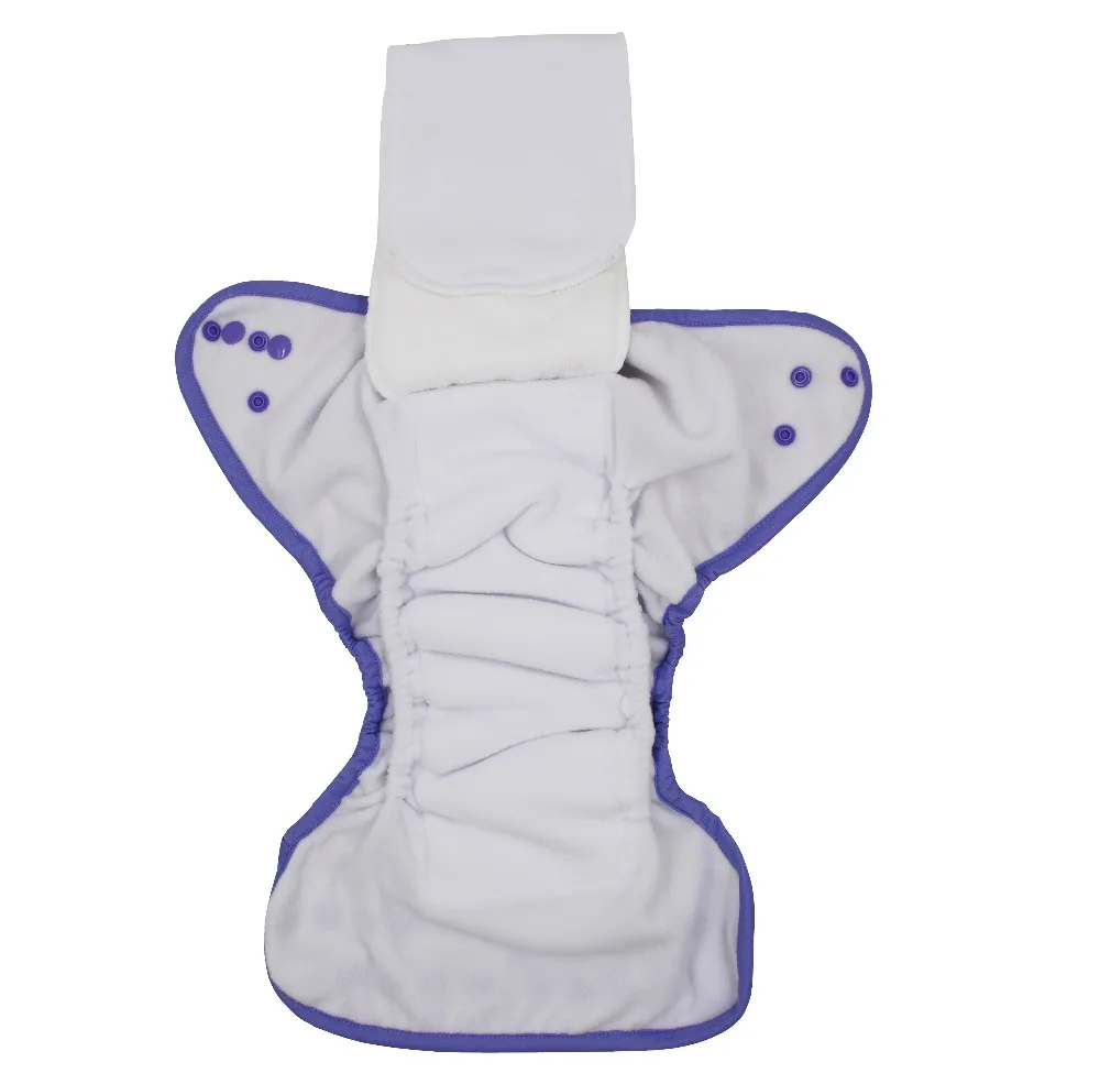 

[usurpon] 1 pc AIO night Cloth diaper with colored piping add microfiber insert baby all in one reusable cloth diapers baby