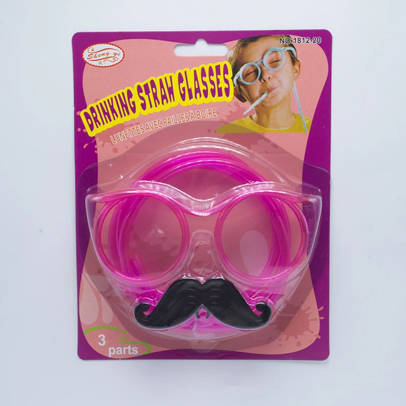 Fun Soft Plastic Straw Toys for Children Funny Glasses Moustache Party decoration tools Baby shower Birthday Toy | Дом и сад