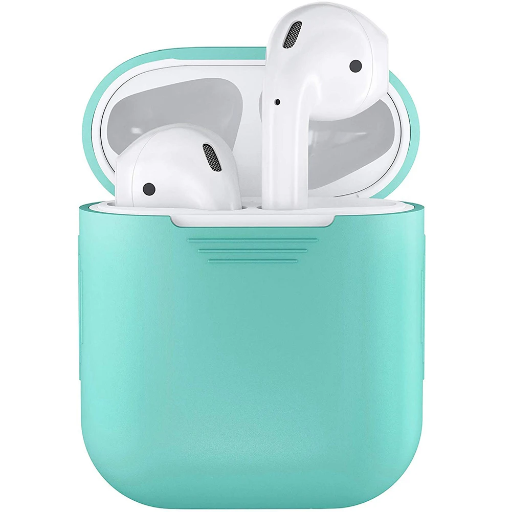 Зеленый Противоударный мягкий силиконовый защитный чехол для Apple, для AirPods 2nd, Модные Портативные защитные чехлы - Цвет: Зеленый