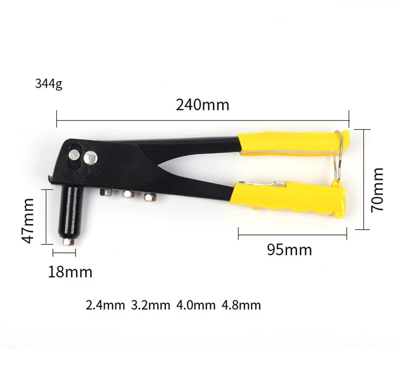 

10" 13" 17" Riveter Gun Auto Rivet Tool Blind Rivet Nut Gun Heavy Hand Inser Nut Tool Manual Mandrels 2.4/3.2/4/4.8mm