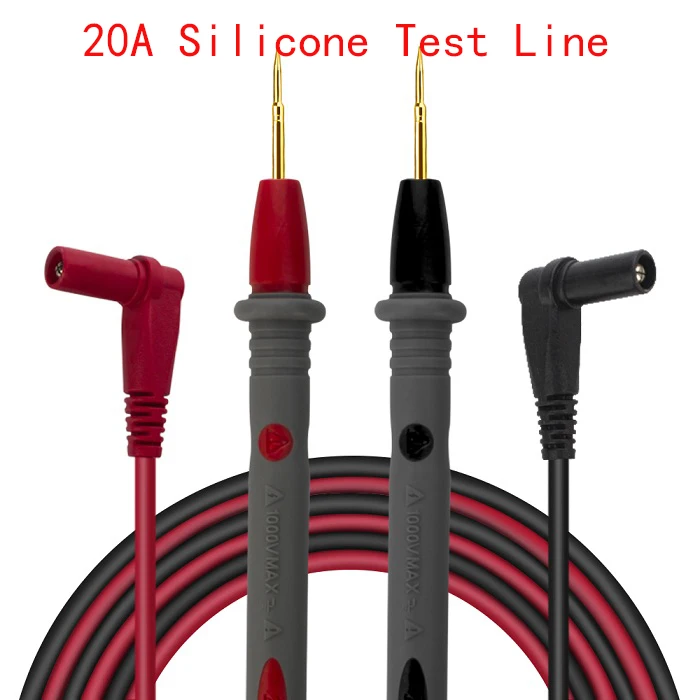 only 20A test probe 1000V 20A Универсальная игла Пробник Тестовые провода Pin для FLUKE для Виши цифровой измеритель тестовый er зонд силиконовый провод кабель ручка - Цвет: only 20A test probe