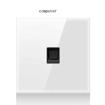 Computer 86 Тип 1 2 3 4 банда 2 пути белый зеркальный стеклянный светильник настенный переключатель давления с светодиодный светильник s бытовой Франция немецкий розетка промышленности - Цвет: Computer