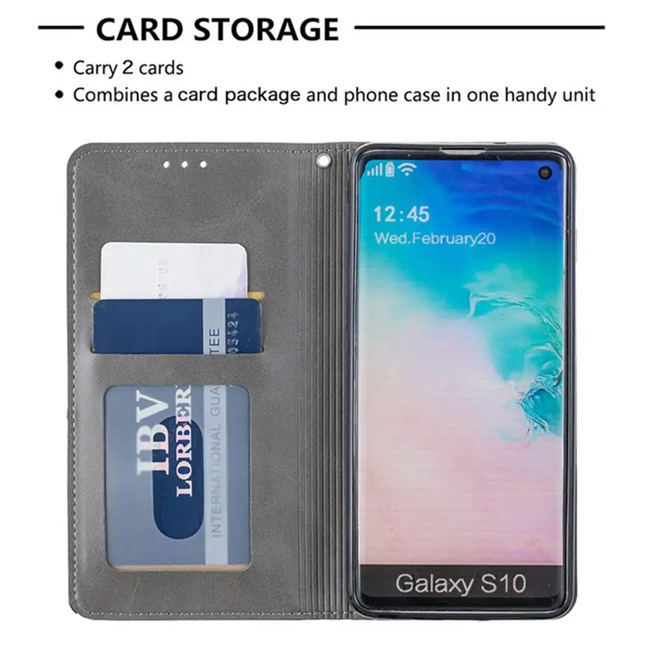 Flip Leather Case For Samsuang Galaxy S10 S10E S9 Plus A10 A20 S A30 A40 A50 A70 A7 J4 J6 2018 Note 10 Pro Phone Cover | Мобильные