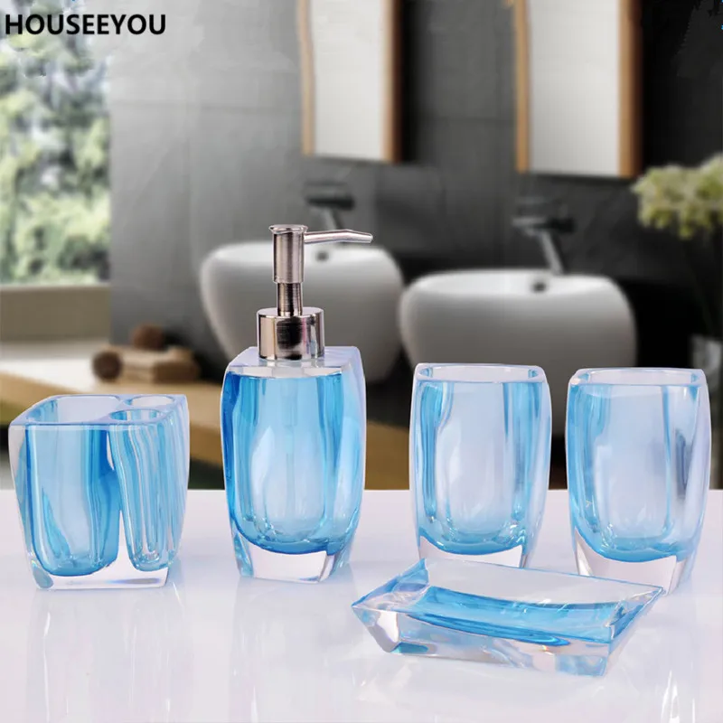 5 шт./компл. аксессуары для ванной комнаты Европейский полимерный набор дозаторов