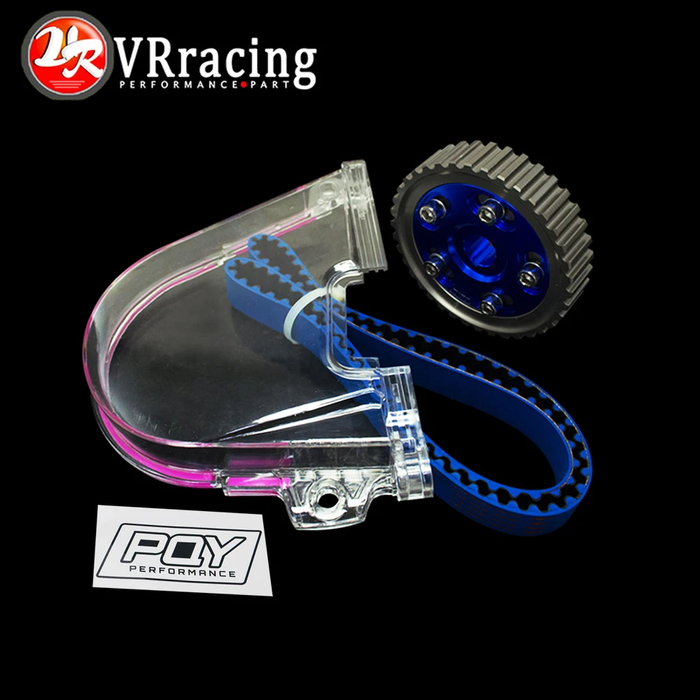 VR HNBR гоночный Ремень ГРМ + алюминиевый Cam gear PQY Крышка для 92 00 Civic D16Z D16Y TB1002B 6542B
