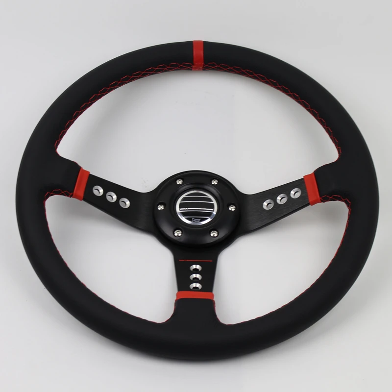 SP Stype 350 мм руль из натуральной кожи для гоночных автомобилей красный шов|stitch| |