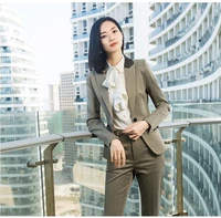 high quality fabric autumn and winter formal women business suits with pants and jackets coat office work wear blazers pantsuits