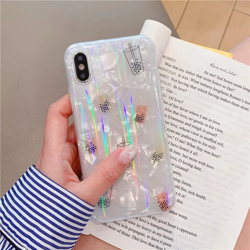 Мягкий чехол для Funny Pearl milk tea xs max apple X мобильного телефона iphone 8 7plus 6s 6 XR
