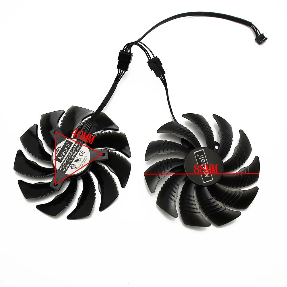 Новый вентилятор охлаждения 88 мм PLD09210S12HH для Gigabyte GeForce GTX 1050 Ti RX 480 470 570 580 1060 G1 960
