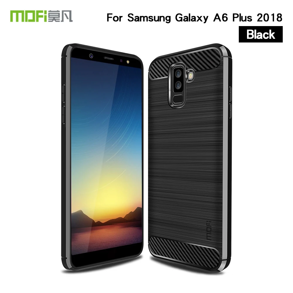 Чехол для телефона Samsung Galaxy A6 Plus 2018 мягкий чехол из углеродного волокна