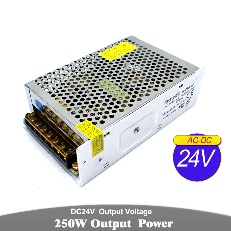 DC24V Switching Power Supply 24v 10.4A 250W Driver Transformer Ac Dc SMPS For LED Lighting Printer CNC CCTV Monitor | Обустройство