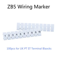 zb 5 plastic wiring markers 1 100 numbers cable marker strips for uk st pt din rail terminal blocks zb5