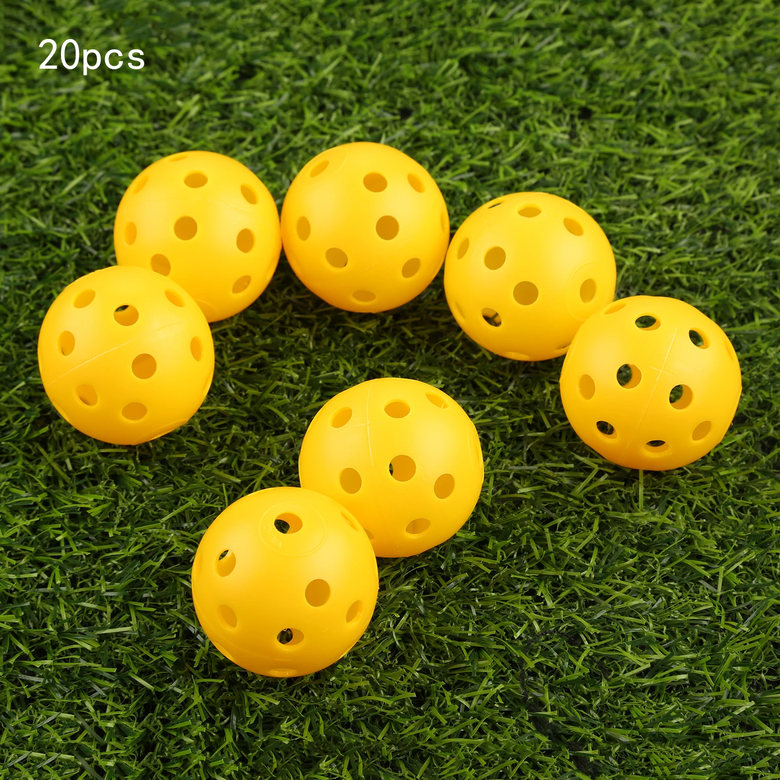 Yellow Gohantee 20 шт. 41 мм мячи для тренировки гольфа пластиковые воздушные шары полые с отверстием для гольфа наружные мячи для тренировок для гольфа Аксессуары для гольфа - Цвет: Yellow