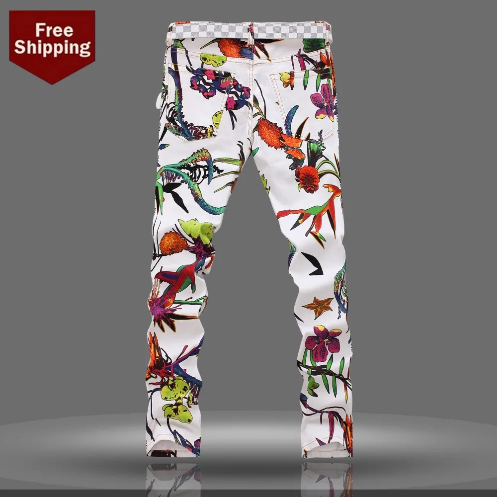 28-40! Ковбойские модные повседневные брюки с цветным рисунком или мужская одежда