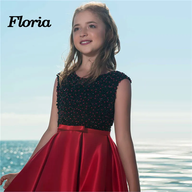 

Pearls Flower Girl Dresses 2020 For Wedding Vestidos daminha A Line Kids Evening Pageant Gowns Beads First Communion Dresses