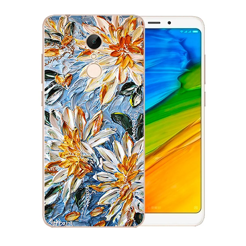 For Xiaomi Redmi 5 Case Soft Silicone TPU Back Phone Cover for Cases Van Gogh Pattern funda 5.7&quot xaomi |
