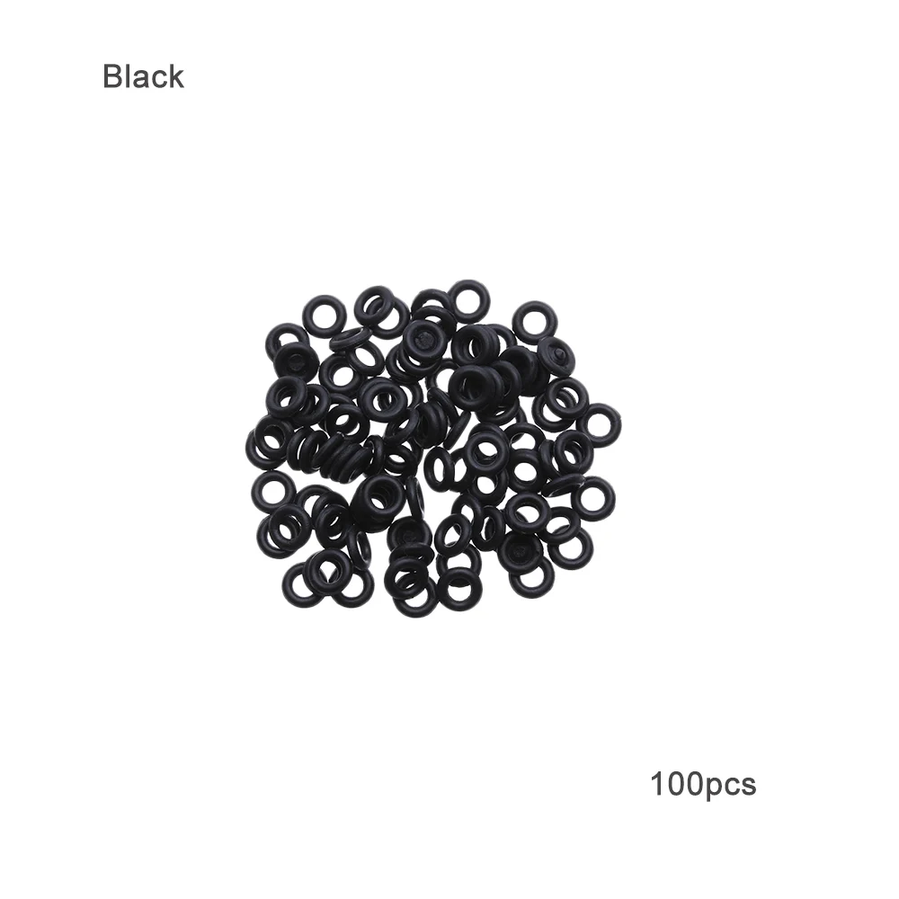 100pcs - black 50/100 шт/комплект, охотничьи резиновые уплотнительные кольца, уплотнительная прокладка, шайба, втулки, стебли/полеты, дартс, наконечники стрелы, аксессуары для замены - Цвет: 100pcs - black