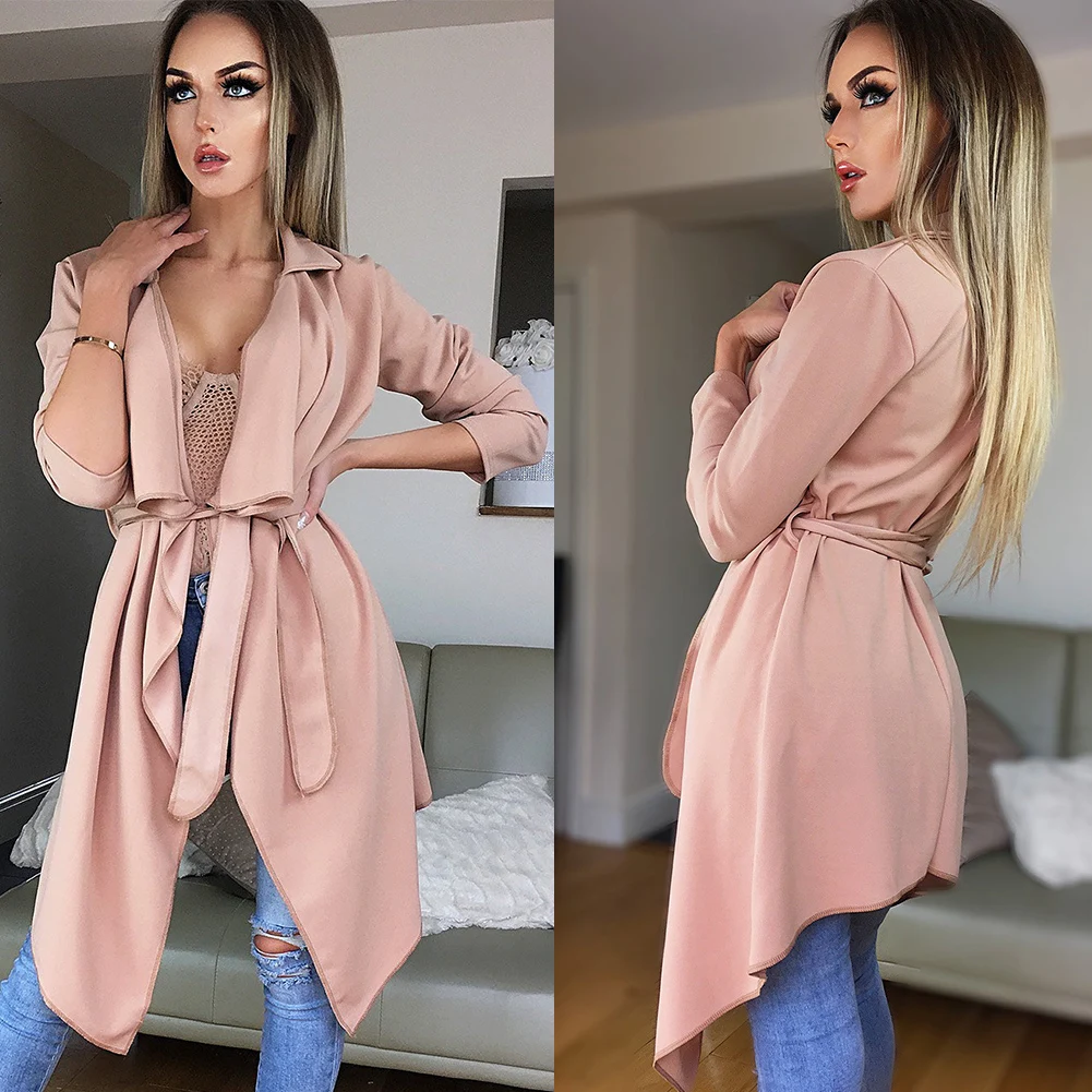 Для женщин нерегулярные подол тренчи для Твердые нагрудные кружево вверх Топ с