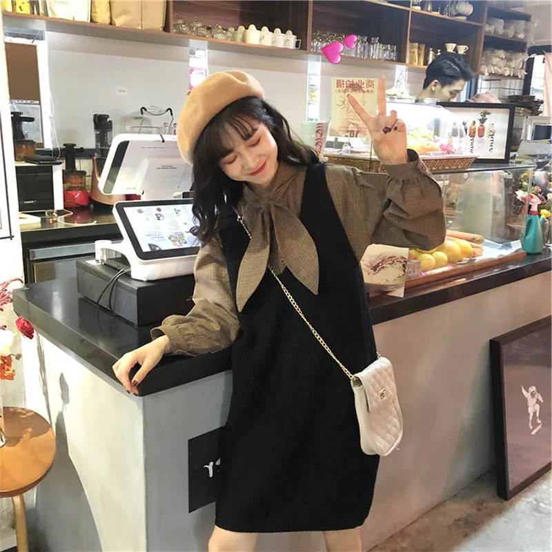 Корейская Мода Vestidos плюс размер 4XL женский костюм повседневный комплект из двух