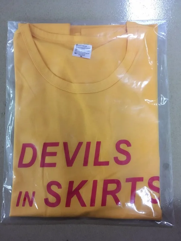 Желтая футболка унисекс с графическим принтом Devils In skirt повседневные топы в виде