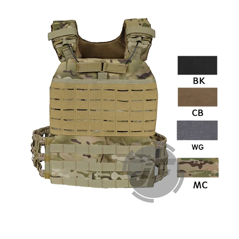 

Tactical Cross Fit Plate Carrier Weighted Vest Adjustable MOLLE Modular Quick Release for Training Fitness Running Sports
